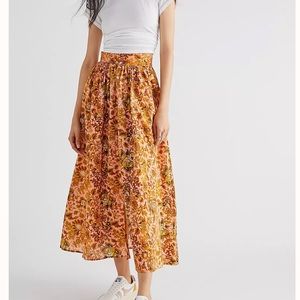 Free People Callista Floral Skirt Size M